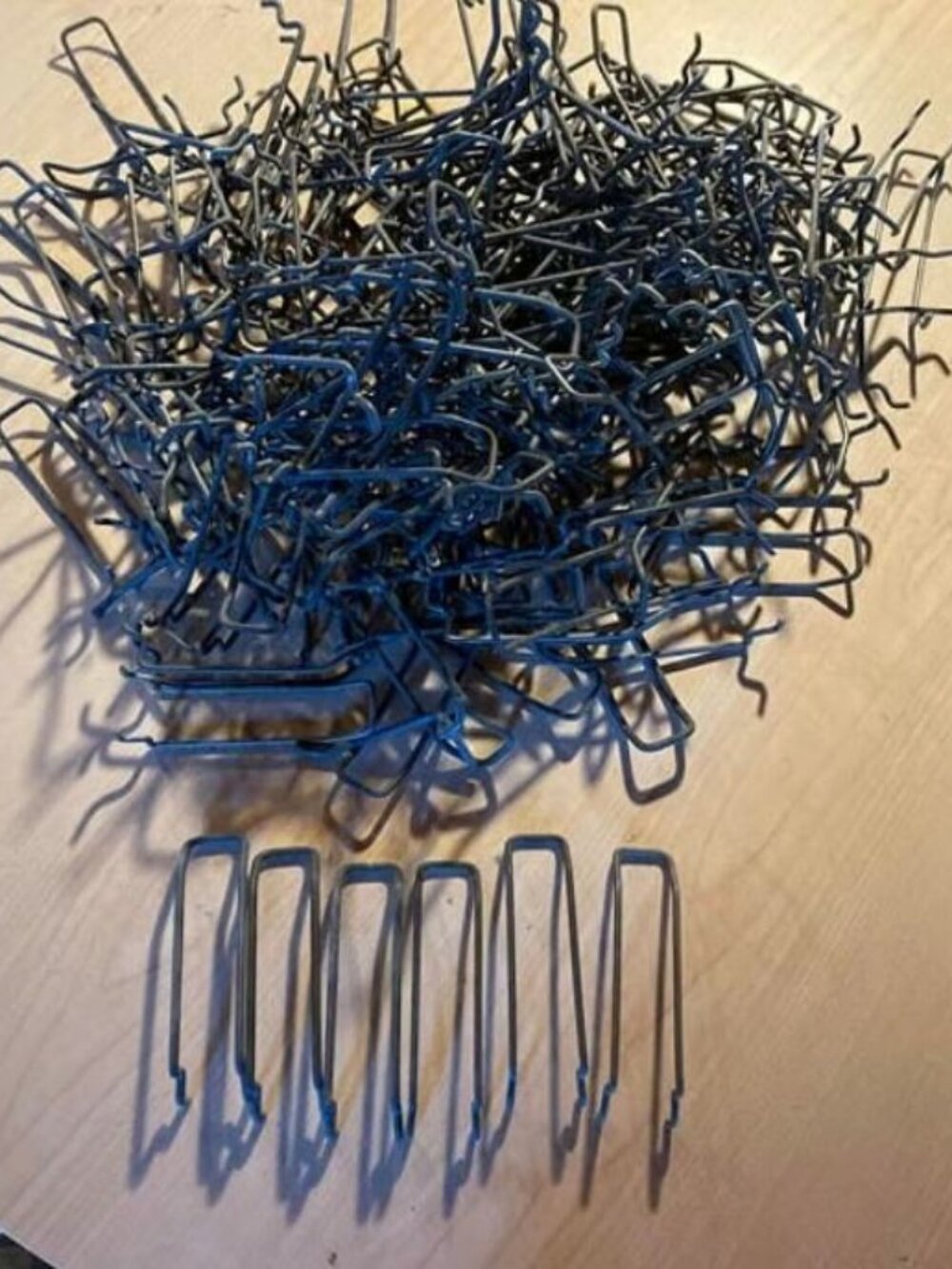 Double Straight Hooks for Pegboard 4-1/2 inch 120 count double row rounded